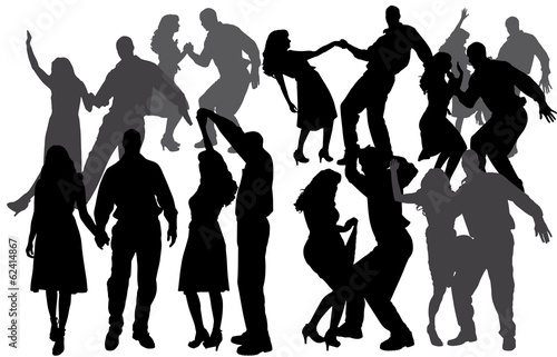Vector silhouette of people.