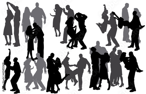 Vector silhouette of people.