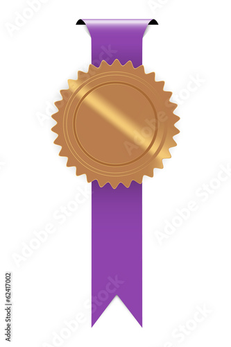 the seal with purple ribbon