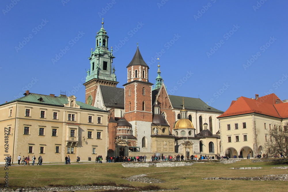 Naklejka premium Royal Castle on Wawelu.Poland