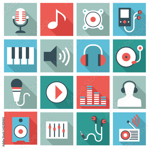 Audio video equipment icons