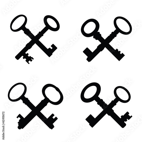 set of crossed vinatge keys