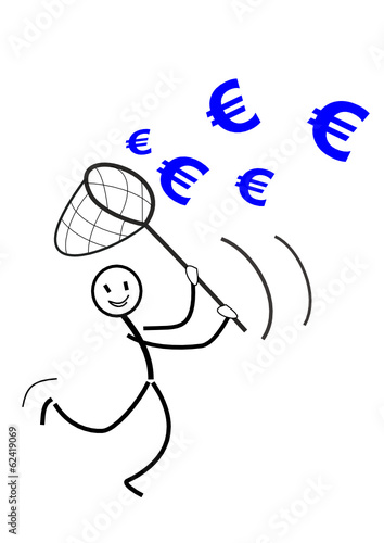Strichmännchen fängt Euro