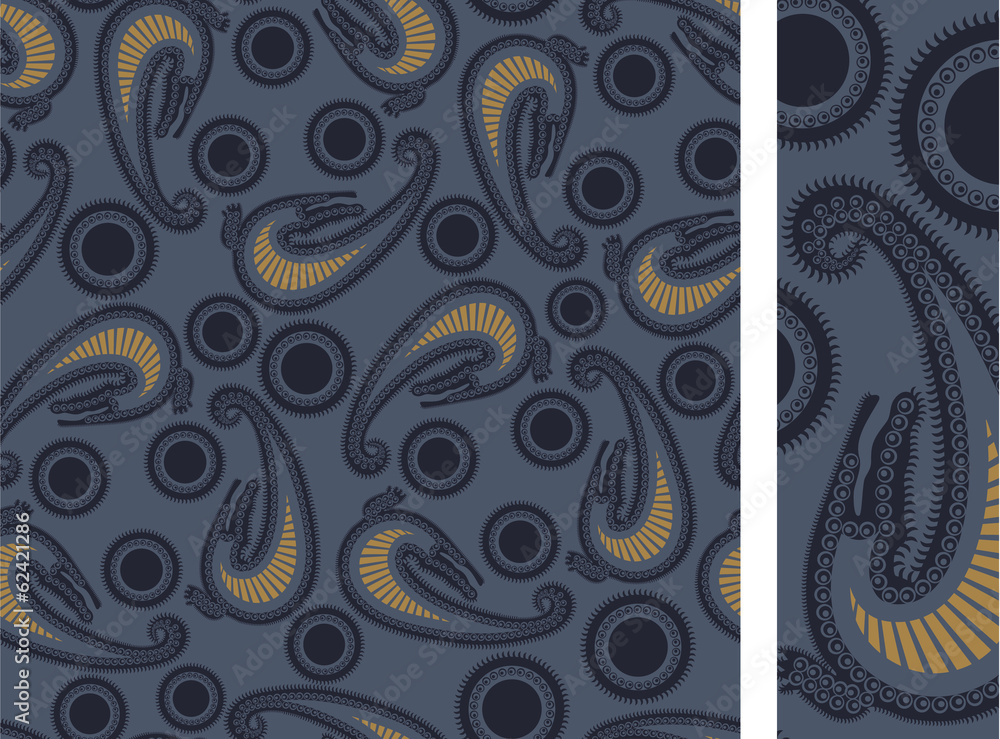 Seamless crocodile paisley illustration vector Seamless crocodile paisley illustration vector