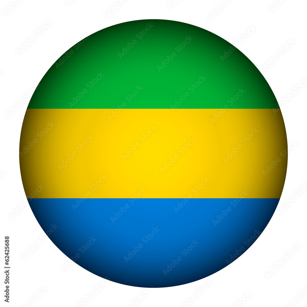 Gabon flag button. Gabon flag button.