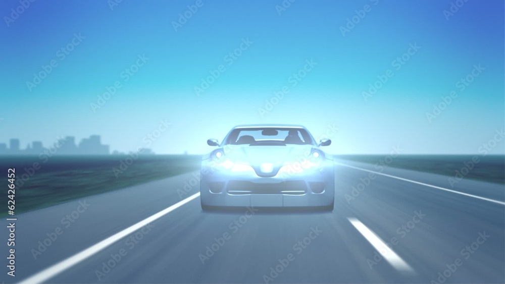 Silver Sports Car (Frontal with Flares) Silver Sports Car (Frontal with Flares)