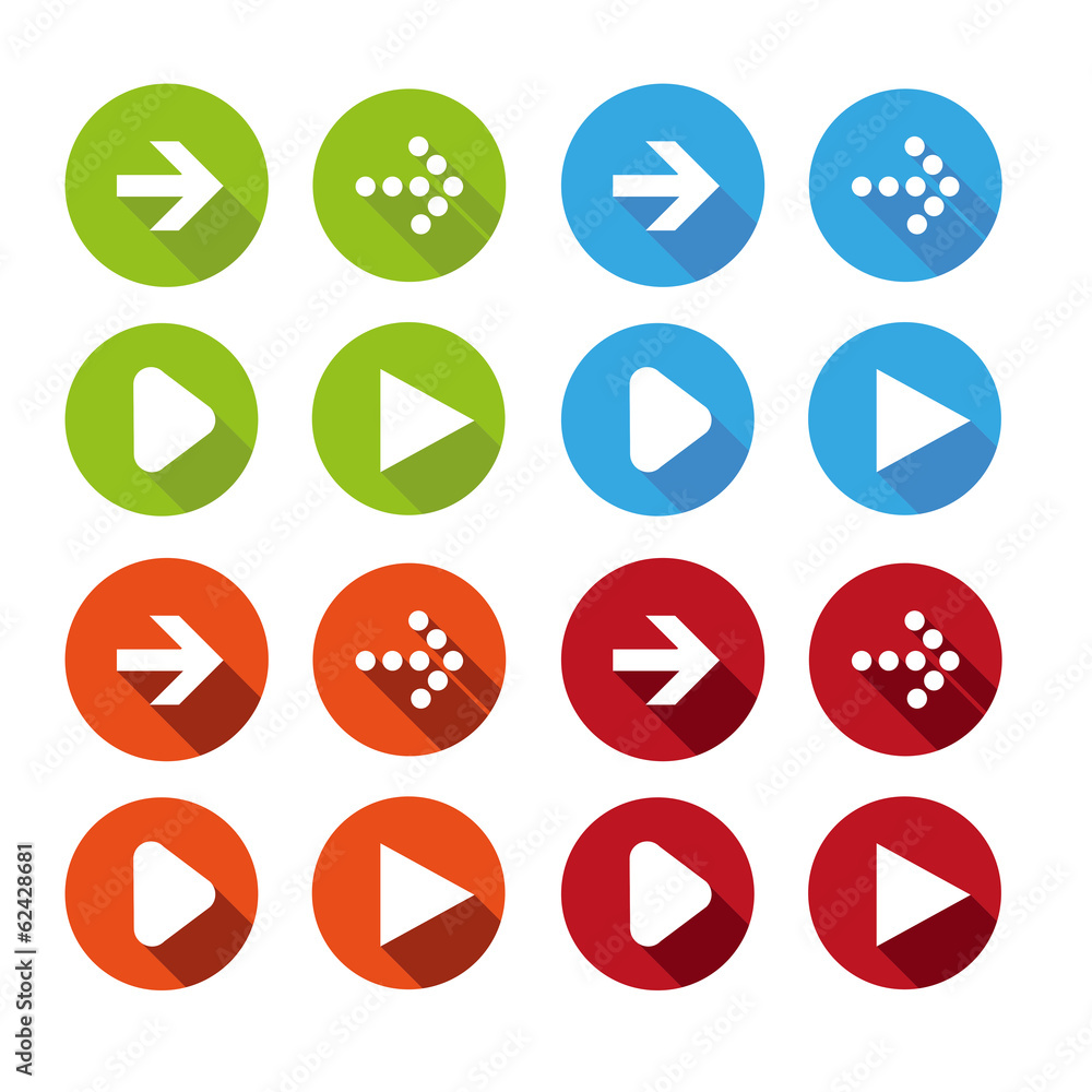 Vector illustration of plain round arrow icons Vector illustration of plain round arrow icons