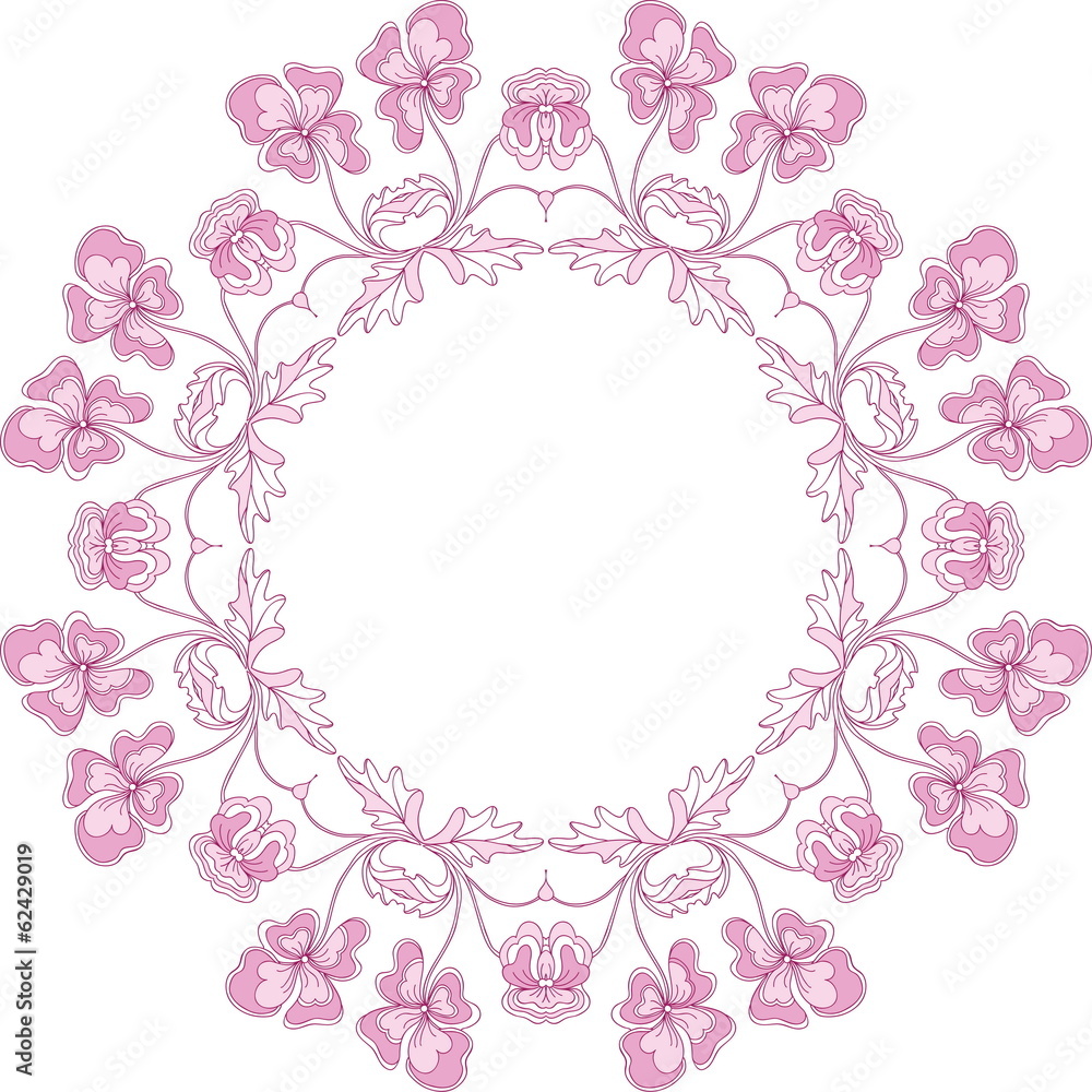 Spring wreath of flowers. Vector element Spring wreath of flowers. Vector element
