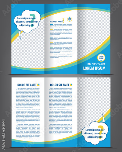 Vector empty trifold brochure print template design