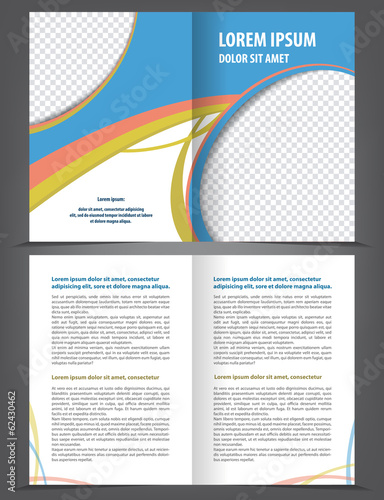 Vector empty bi-fold brochure print template design