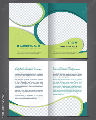 Vector empty bi-fold brochure print template design