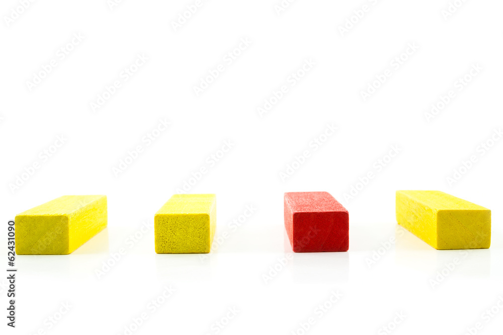 Fototapeta premium Red, Yellow Wooden toy