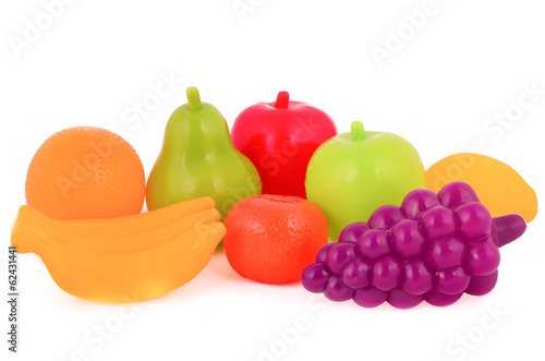 Fototapeta Naklejka Na Ścianę i Meble -  colorful plastic food over white background