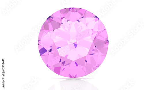 pink sapphire on white background (high resolution 3D image)