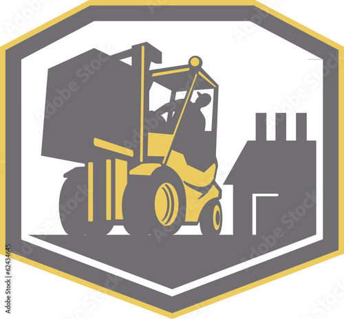 Forklift Truck Materials Handling Logistics Retro