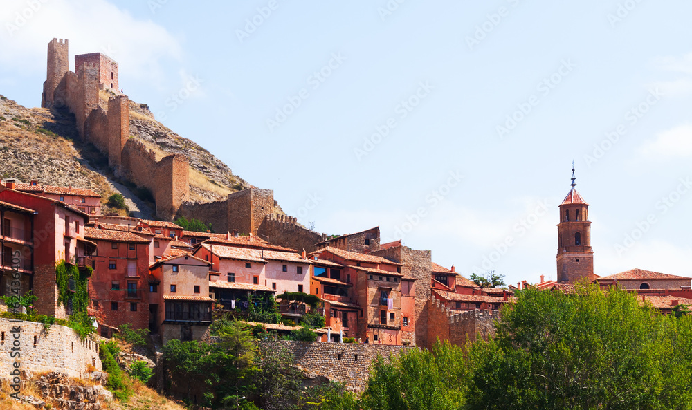 ancient  wall in Albarracin. Aragon