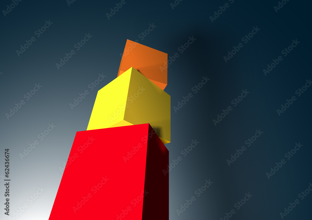 Infographic with 3D cube pyramid Stock Vector | Adobe Stock