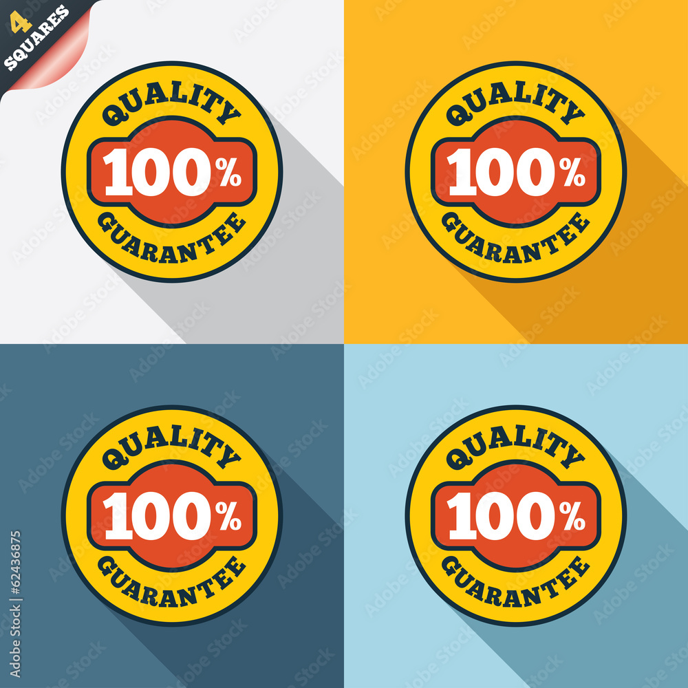 100% quality guarantee icon. Premium quality.