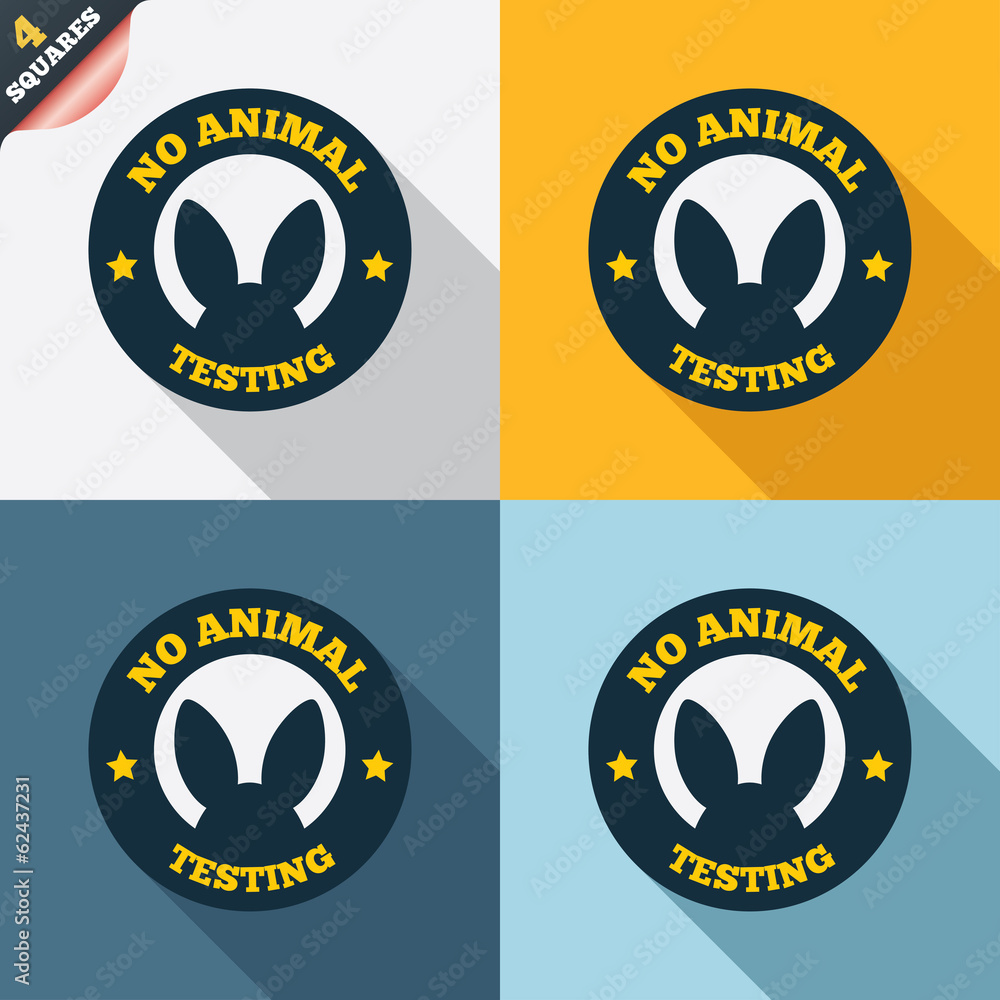 Naklejka premium No animals testing sign icon. Not tested symbol