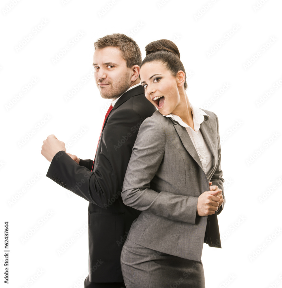 Business woman and business man Business woman and business man