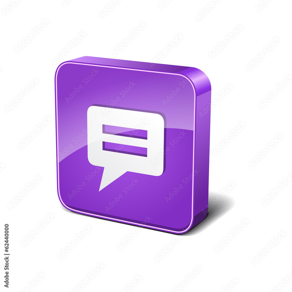 Message 3d Rounded Corner Violet Vector Icon Button Message 3d Rounded Corner Violet Vector Icon Button