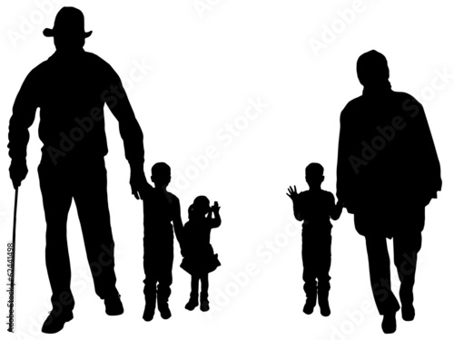 Vector silhouette of family.