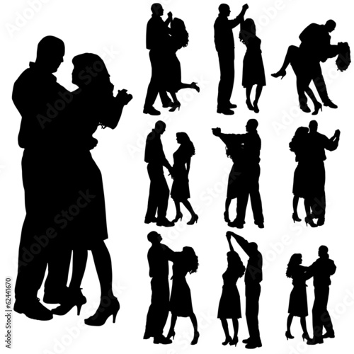 Vector silhouette of people.