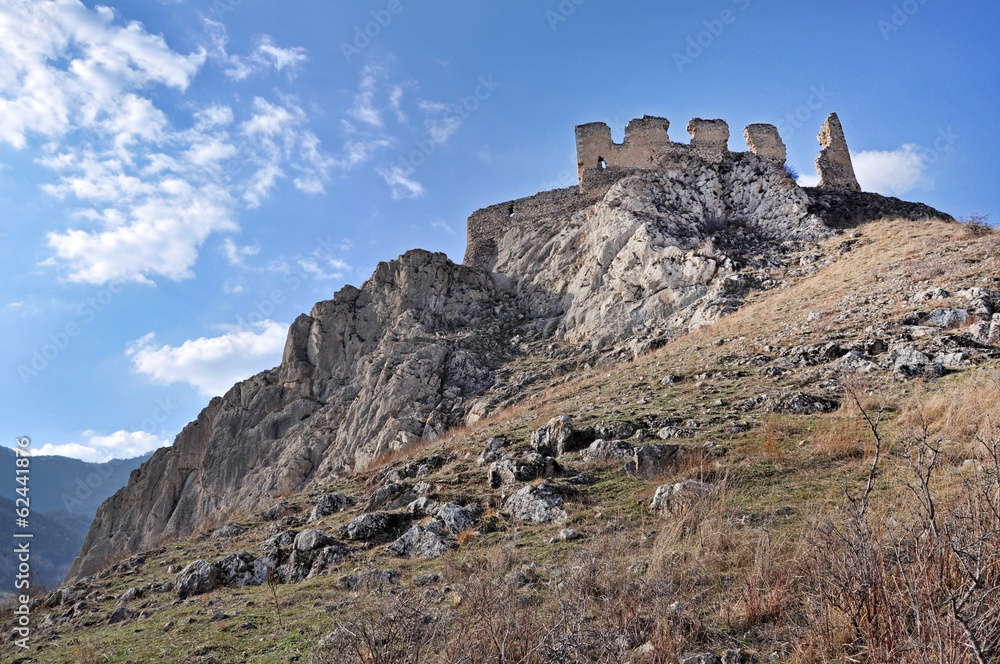 Ruins of a fortress on a rock