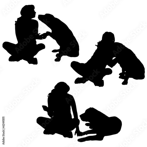 Vector silhouette of a woman.