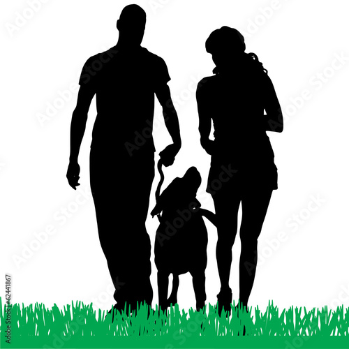 Vector silhouette of a family.