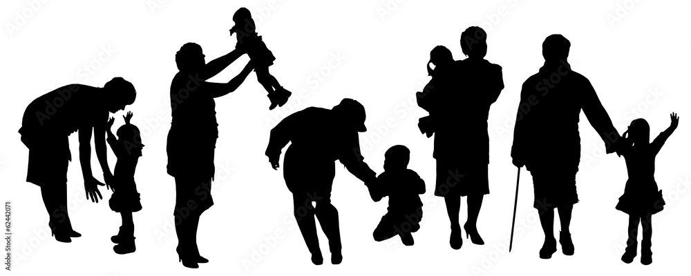 Vector silhouette of a family. Vector silhouette of a family.