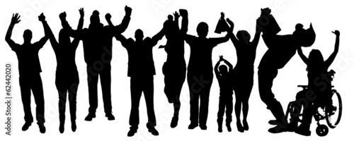 Vector silhouette of people.