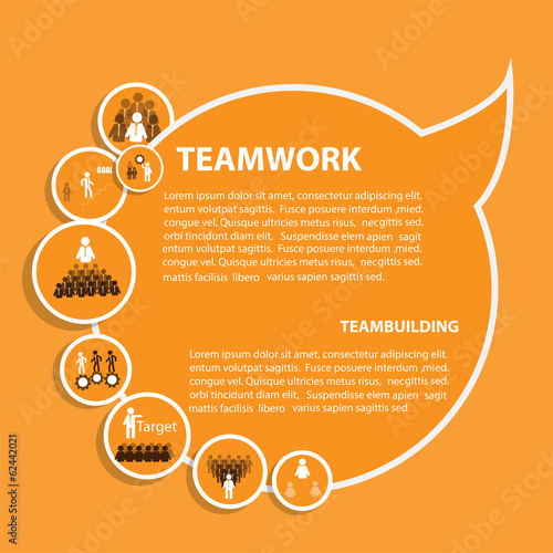 Infographic template for teamwork concept