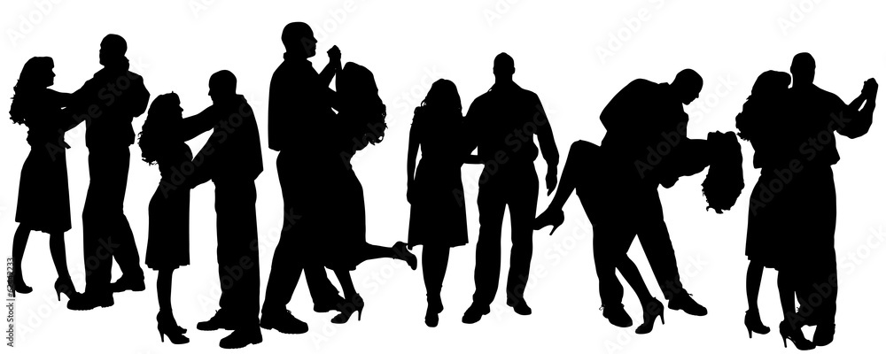 Vector silhouette of people.