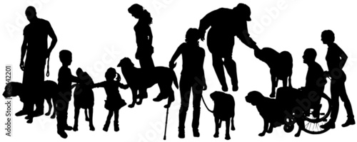 Vector silhouette of people.