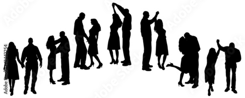 Vector silhouette of people.