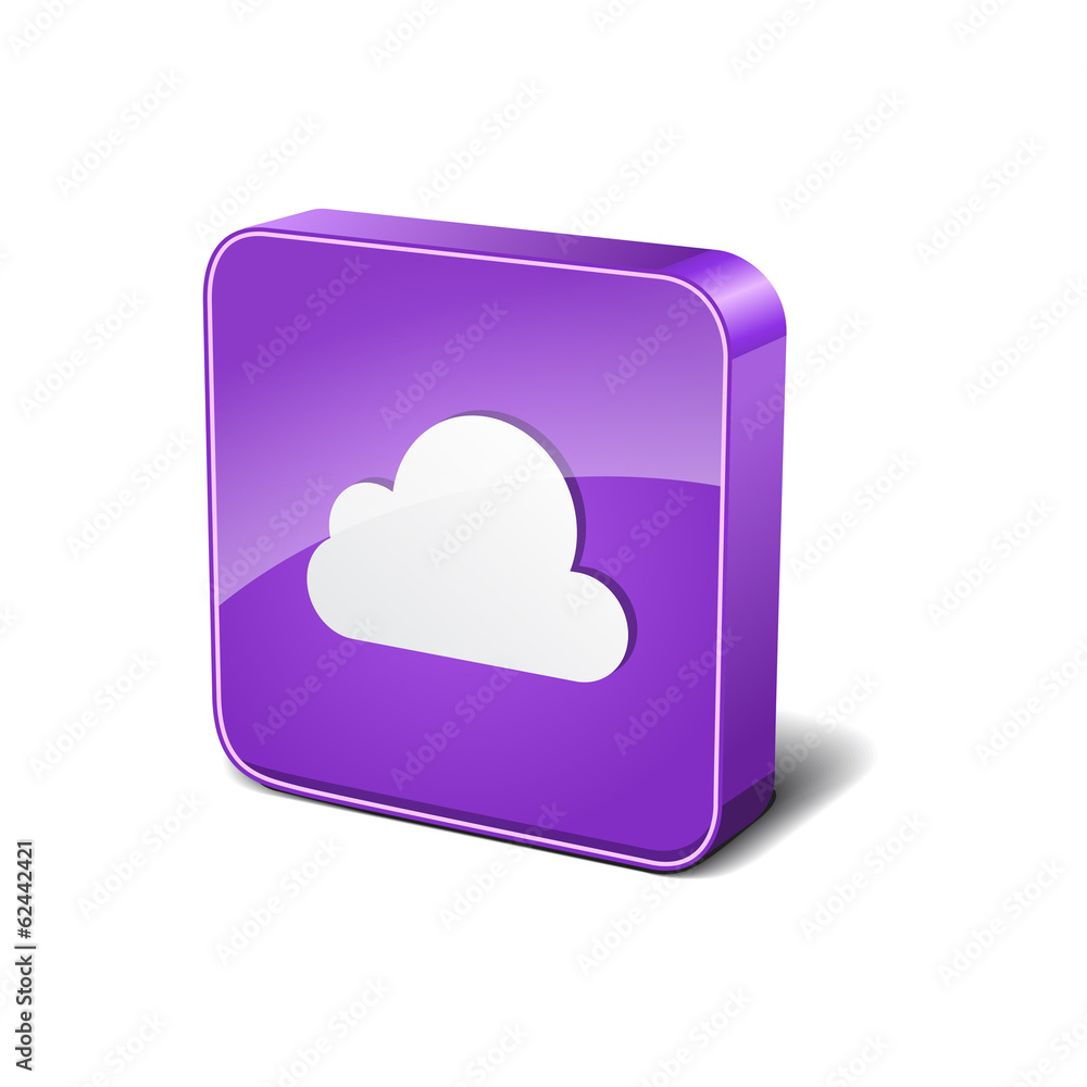 Cloud 3d Rounded Corner Violet Vector Icon Button Cloud 3d Rounded Corner Violet Vector Icon Button