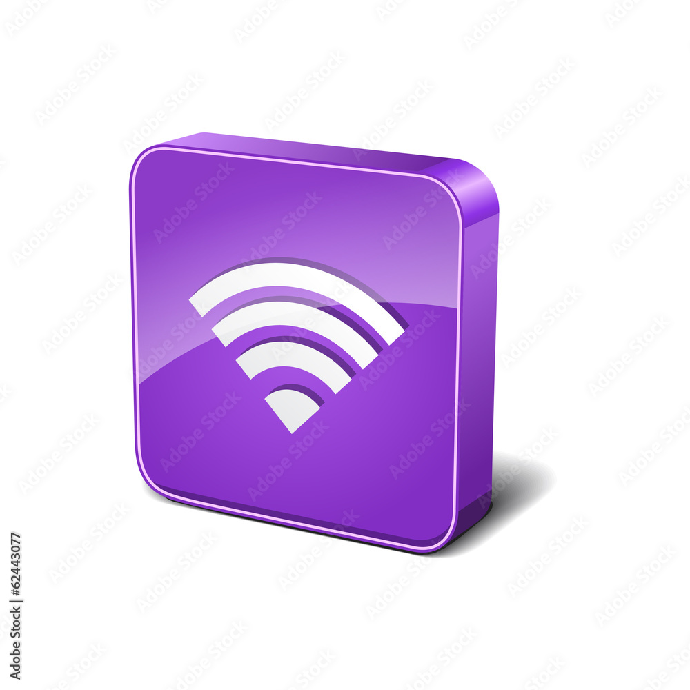 Wifi 3d Rounded Corner Violet Vector Icon Button Wifi 3d Rounded Corner Violet Vector Icon Button