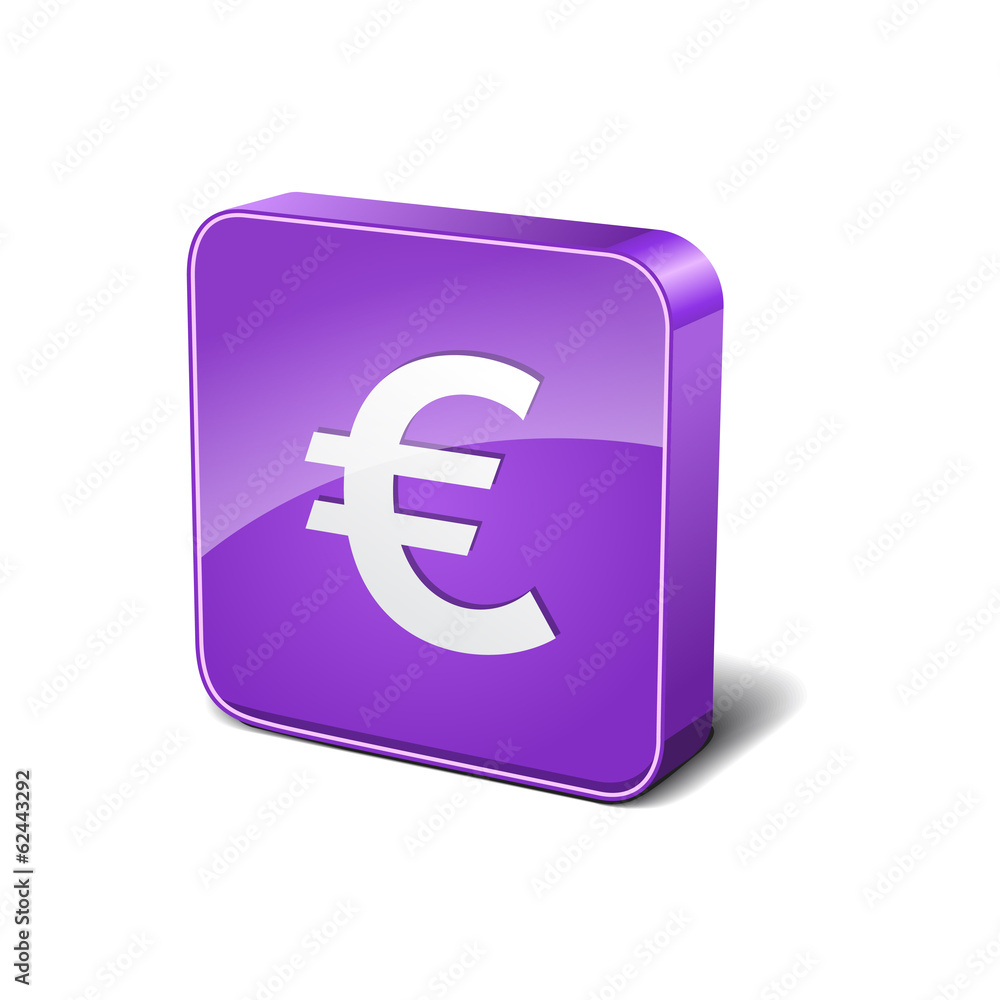 Euro 3d Rounded Corner Violet Vector Icon Button Euro 3d Rounded Corner Violet Vector Icon Button
