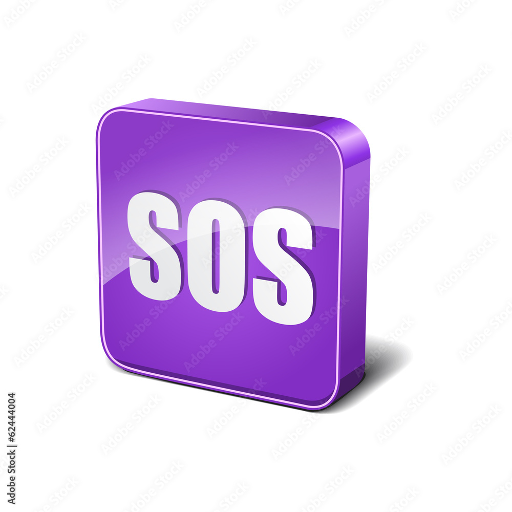 SOS 3d Rounded Corner Violet Vector Icon Button SOS 3d Rounded Corner Violet Vector Icon Button