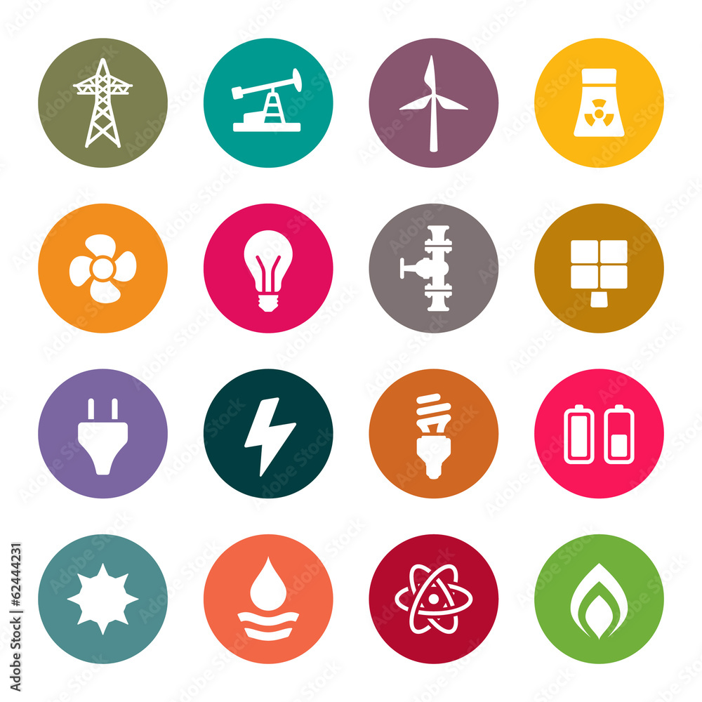 Energy icon set Energy icon set