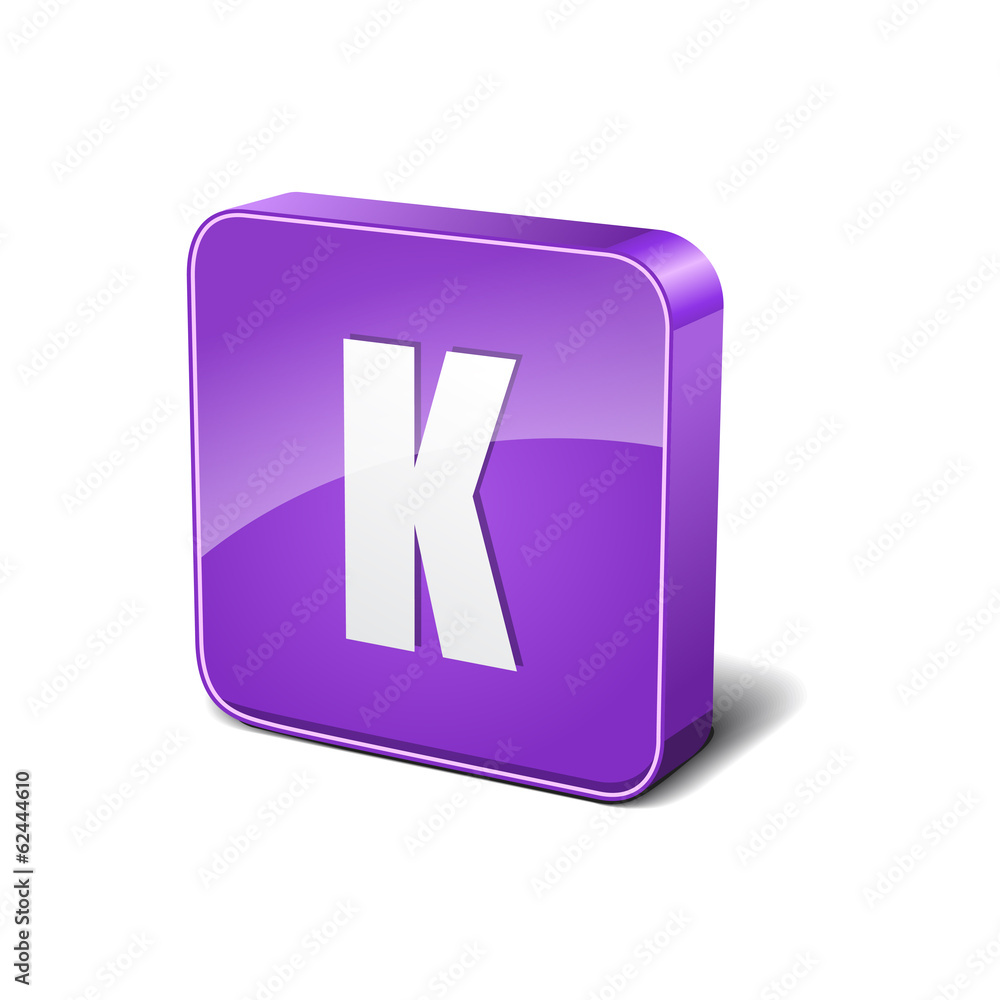 K Letter 3d Rounded Corner Violet Vector Icon Button K Letter 3d Rounded Corner Violet Vector Icon Button