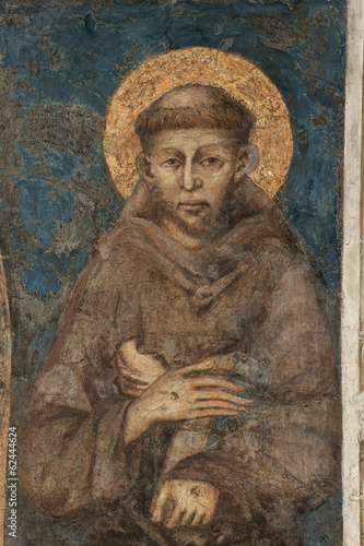 Fotografie Franziskusdarstellung von Cimabue in San Francesco, Assisi, Italien