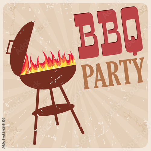 BBQ party card, vector