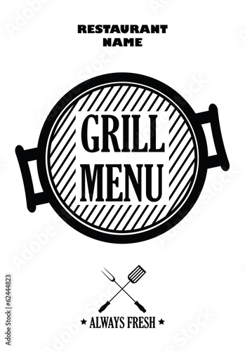 Grill menu isolated on white background, vector