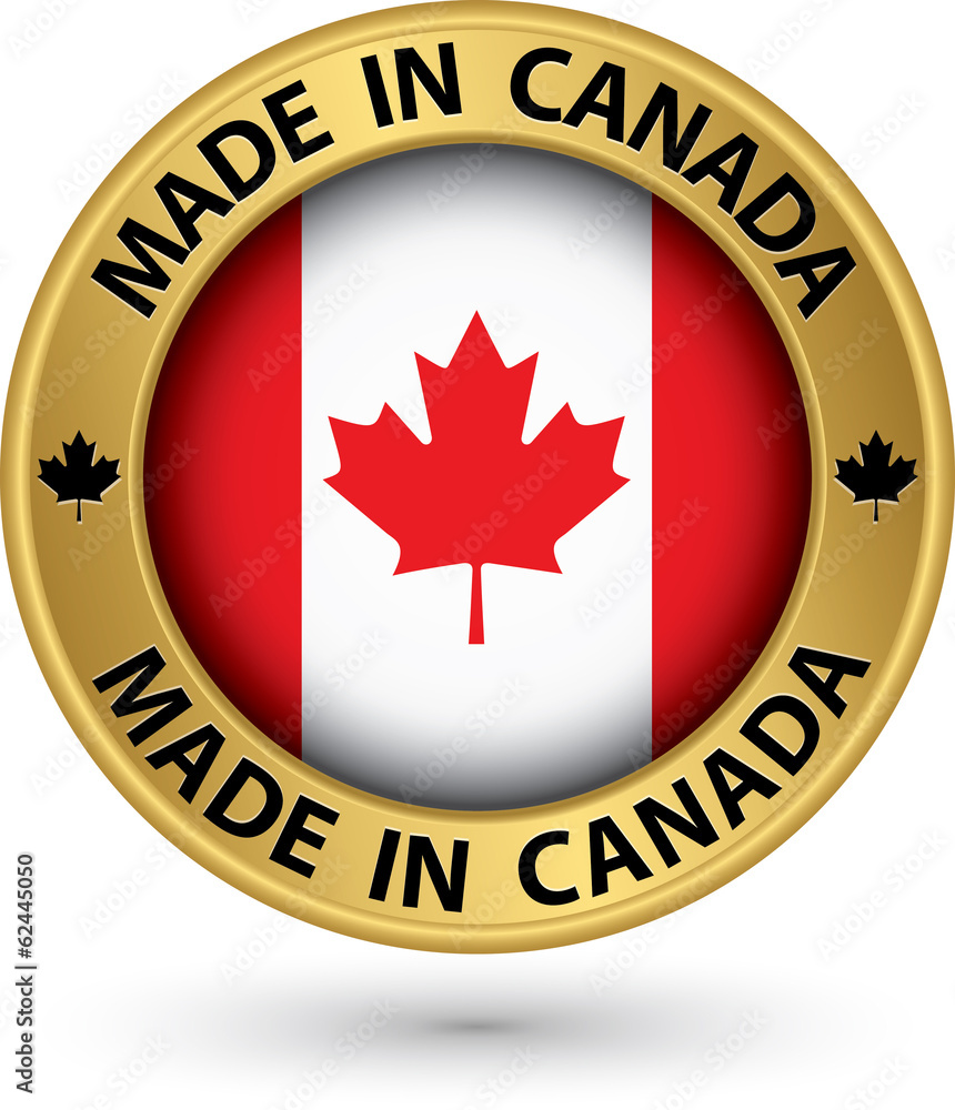 Made in Canada gold label, vector illustration Made in Canada gold label, vector illustration
