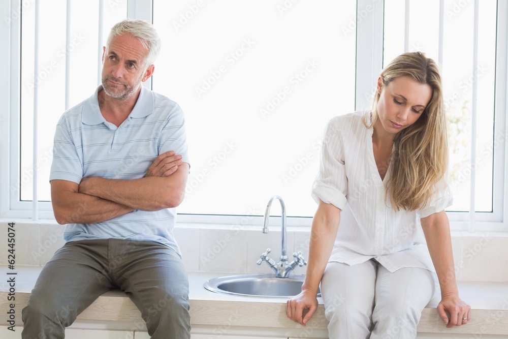 Upset couple not talking after an argument Upset couple not talking after an argument