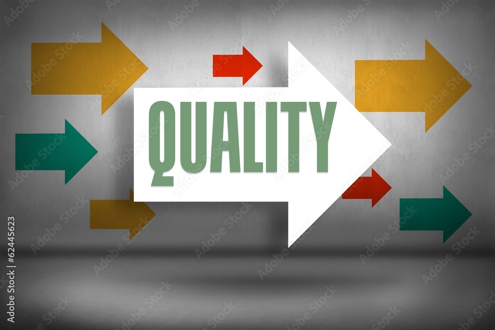 Quality against arrows pointing Quality against arrows pointing