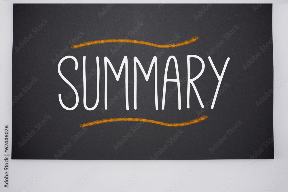 Obraz premium Summary written on big blackboard
