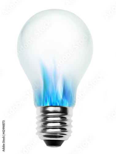 Glühlampe mit Blauen Flammen